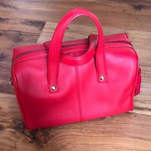 Talbots Women’s Red Pebbled Leather Doctor Handbag